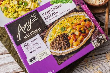 Amys Kitchen's product range for European markets includes frozen meals